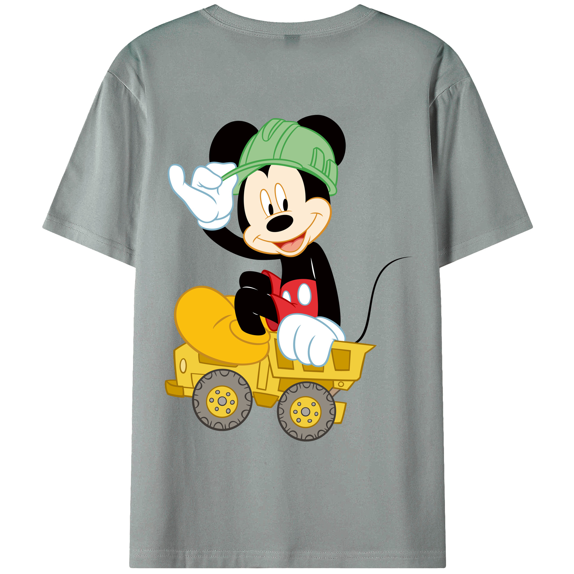 ミッキーマウス Mickey Mouse 綿100％ メンズ半袖Tシャツ（バックプリント） 通気性
